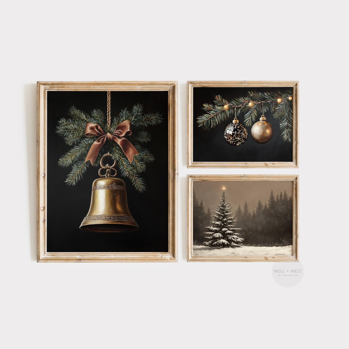 Dark Moody Forest Christmas Pine Tree Art Print - Image 3