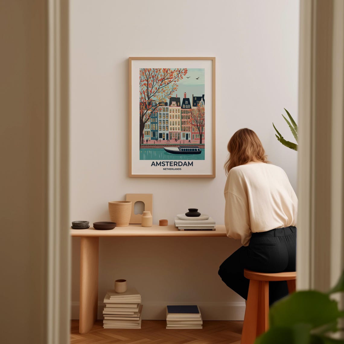Amsterdam Travel Poster Amsterdam Poster Amsterdam Travel Print Amsterdam City Print Travel Print Travel Poster Amsterdam Wall Decor - Image 2