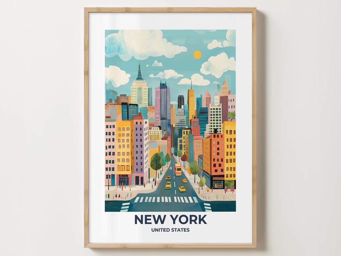 New York Travel Poster New York Poster New York Travel Print New York City Print Travel Print Travel Poster New York Wall Decor 007