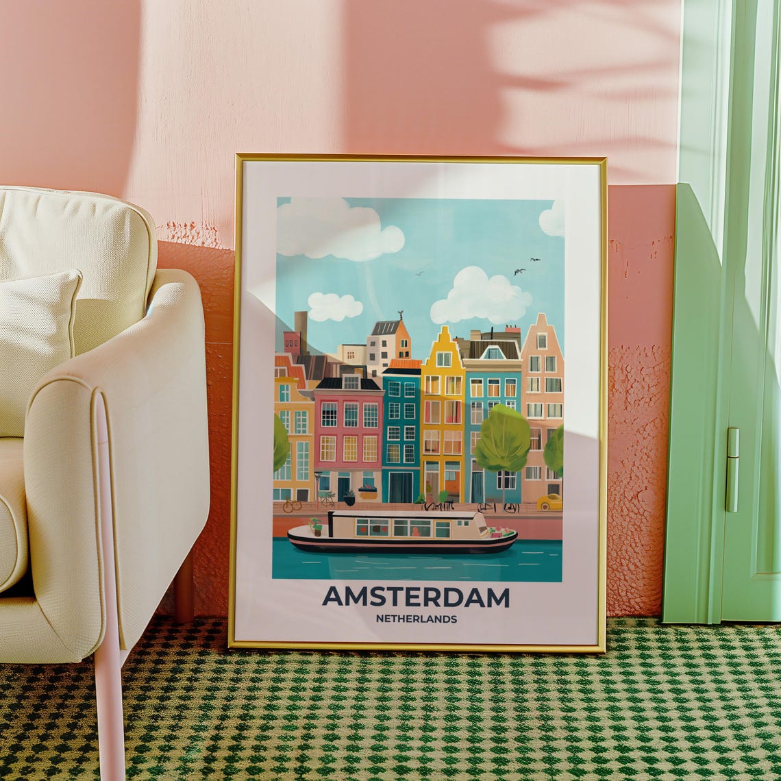 Amsterdam Travel Poster Amsterdam Poster Amsterdam Travel Print Amsterdam City Print Travel Print Travel Poster Amsterdam Wall Decor 002 - Image 5