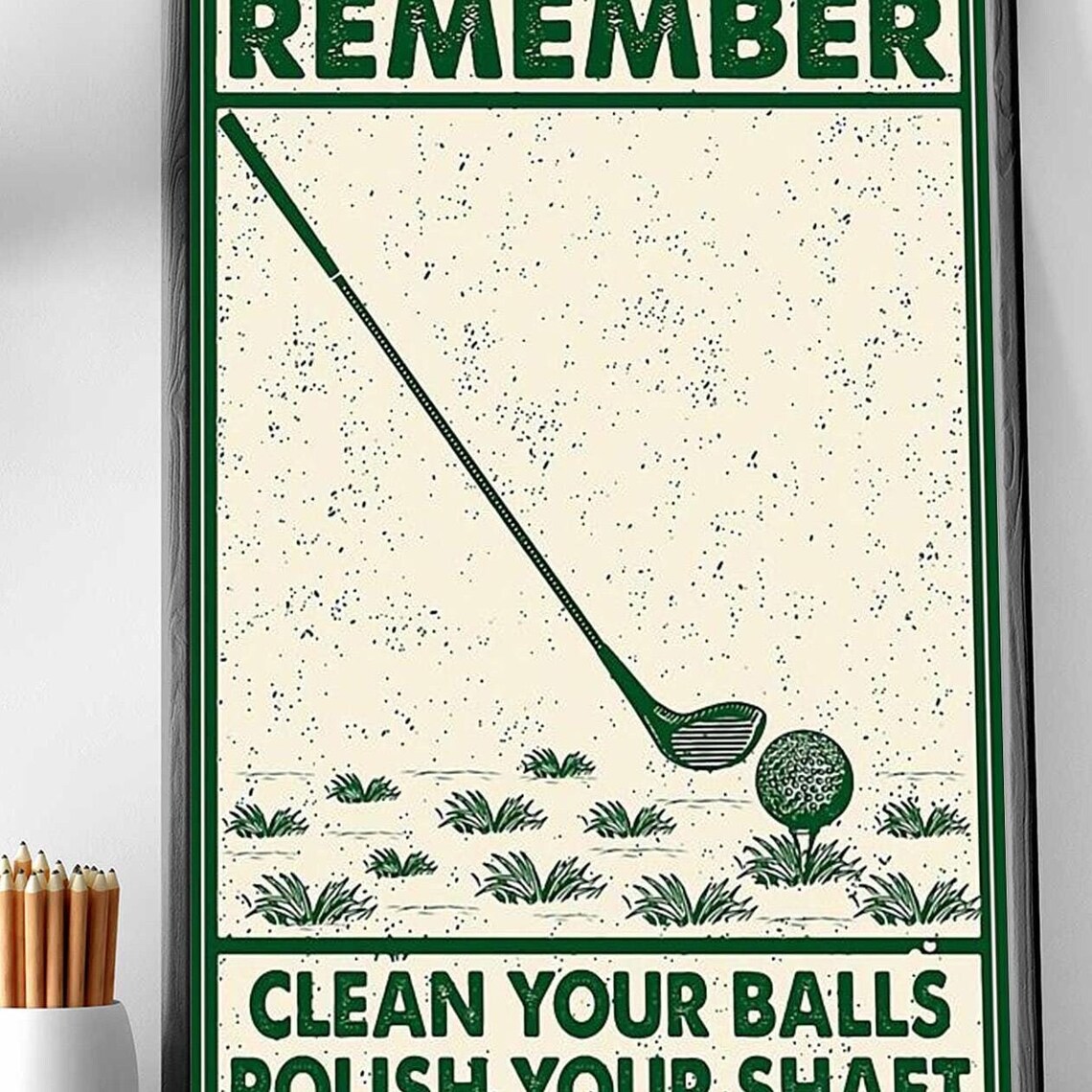 Golf Vintage Humor Poster Print, Clean Your Balls - Image 2