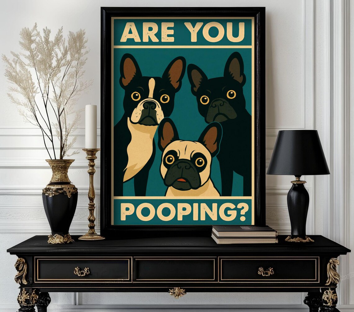 Funny Animal Are You Pooping Retro Wall Art Trending Decor White Elephant Gift Lover Cute Motivational 97