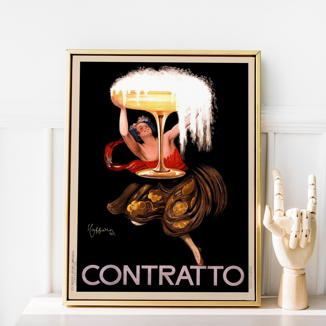 Leonetto Cappiello Contratto 1921 Sparkling Wine Advertising Poster - Image 2