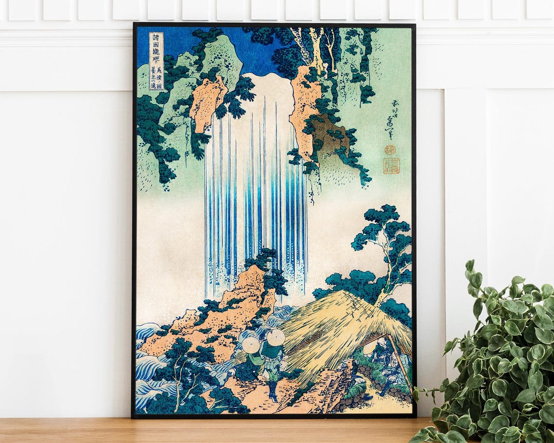 Katsushika Hokusai Yoro Waterfall Mino Japanese Ukiyo E Poster