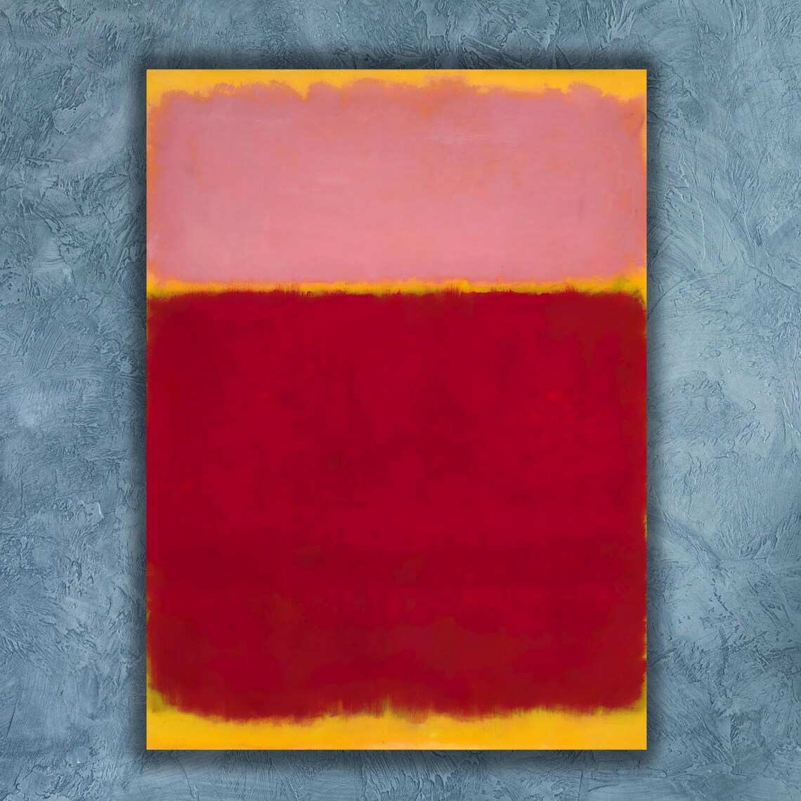 Red Pink and Gold Color Field Abstract Expressionist Art Poster