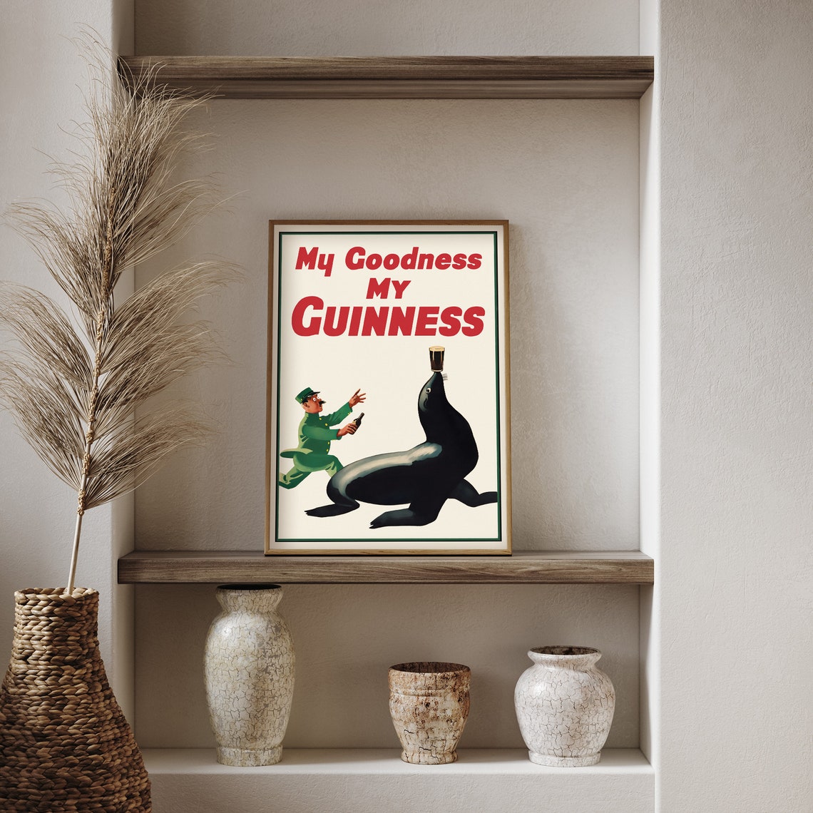 Guinness My Goodness Seal Balancing Pint Vintage Beer Poster - Image 2