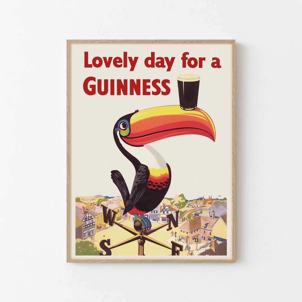 Lovely Day For A Guinness Toucan Weathervane Vintage Beer Poster