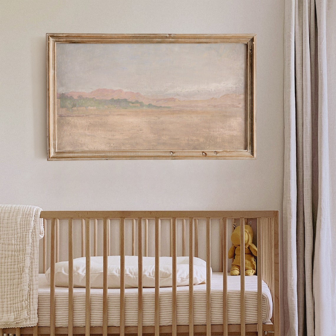 Desert Mountain Landscape Muted Neutral Tones Frame TV Art Print - Image 2