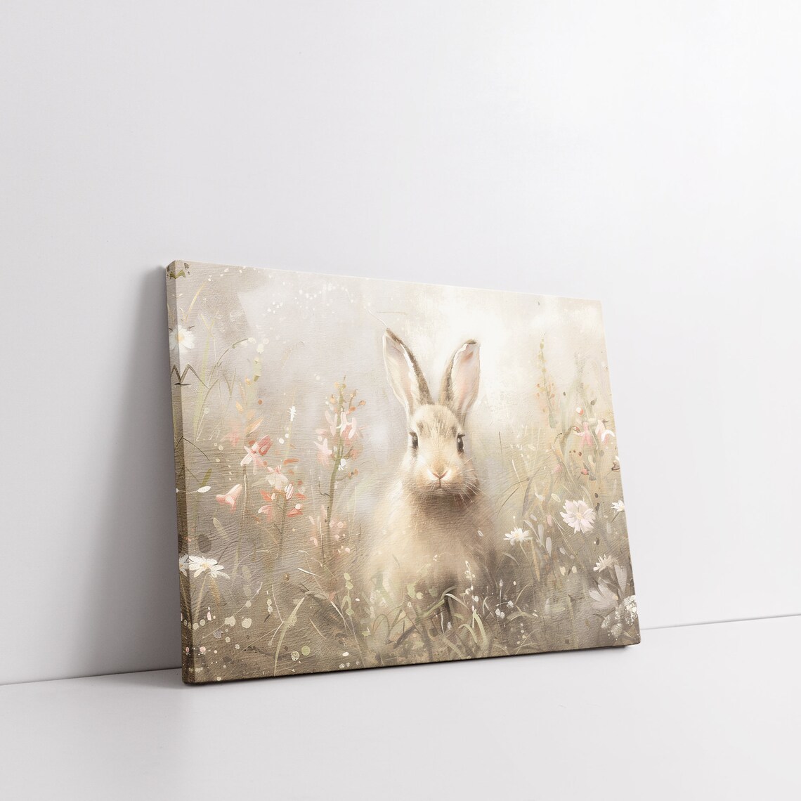 Vintage Easter Bunny Wildflower Meadow Soft Pastel Spring Rabbit Poster - Image 8