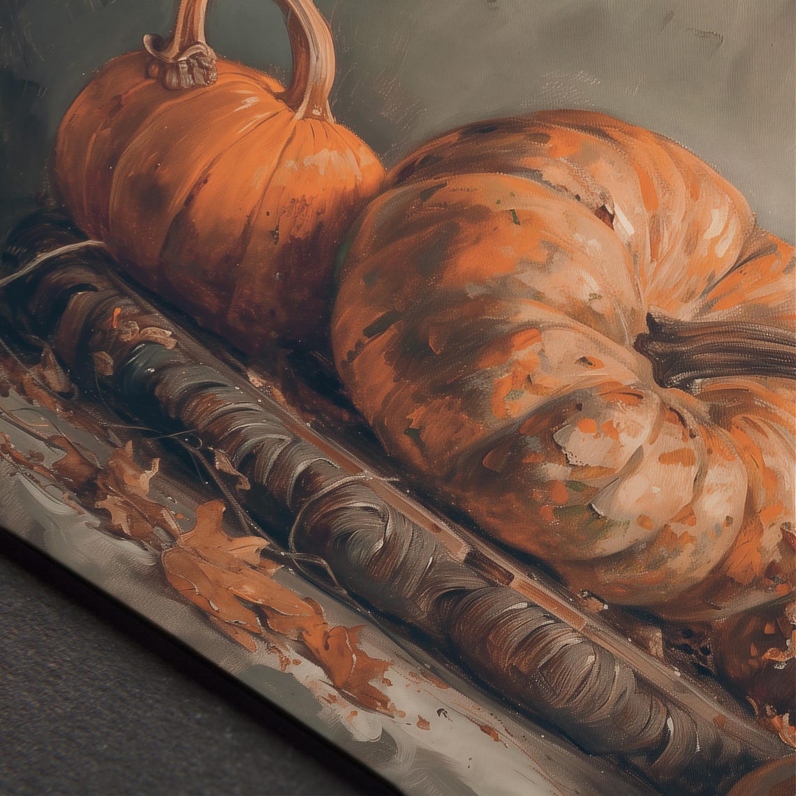 Vintage Halloween Pumpkin Print Rustic Fall Wall Art Moody Autumn Cottagecore Decor - Image 5