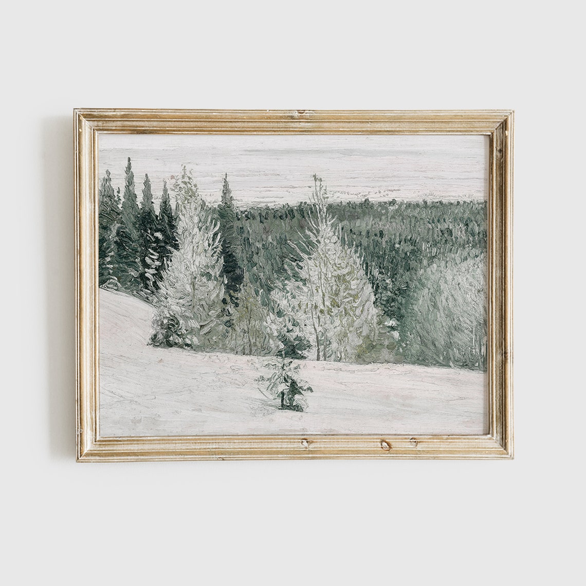 Winter Gallery Wall Set of 7 Vintage Snowy Scene Paintings Poster - Image 5