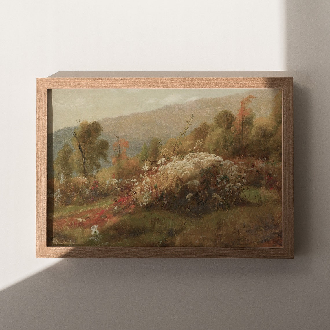 Autumn Hillside Vintage Fall Forest Landscape Painting Rustic Print - Image 6