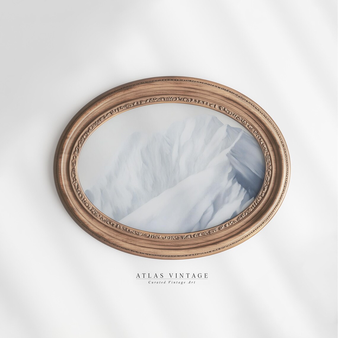 Snowy Mountain Ridge Painting Minimalist Blue White Winter Poster - Image 7