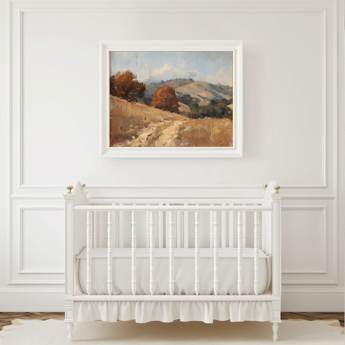 Golden Autumn Hillside Vintage Oil Painting Warm Fall Scenery Poster - Image 7