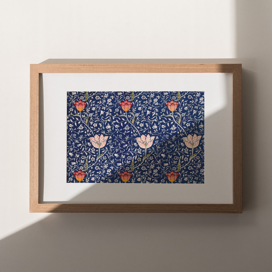 William Morris Tulip Pattern Navy Blue Vintage Floral Design Poster - Image 3