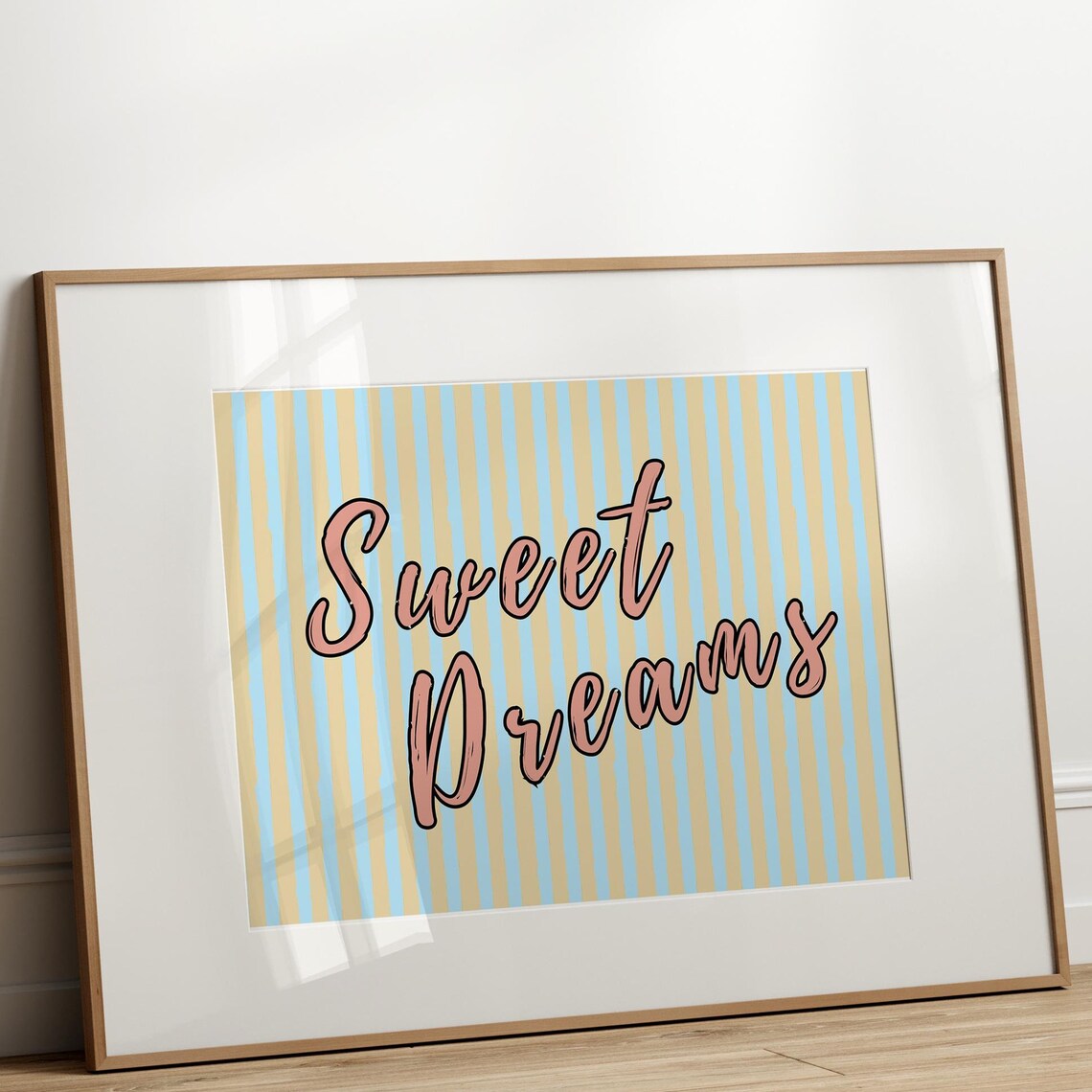 Sweet Dreams Poster, Retro Stripes Art Print