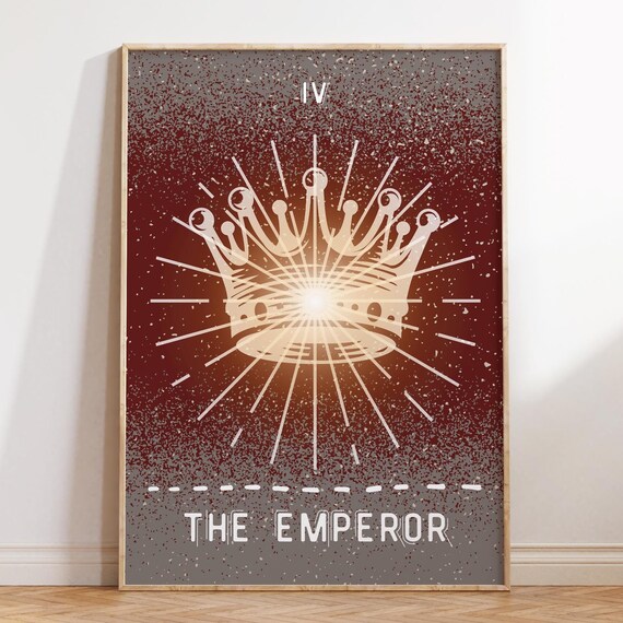 The Emperor Tarot Card Astrology Poster Grimoire Zodiac Print Pagan Decor Celestial Arcane Indie Room Spiritual Preppy Wall Art