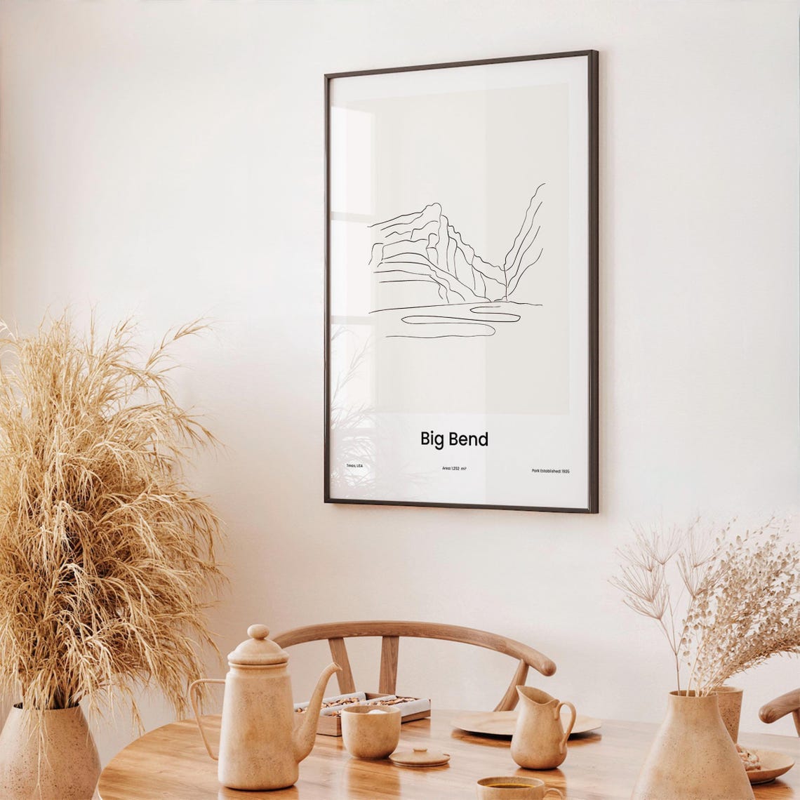Big Bend Texas One Line Canyon Minimalist National Park Poster - Image 3