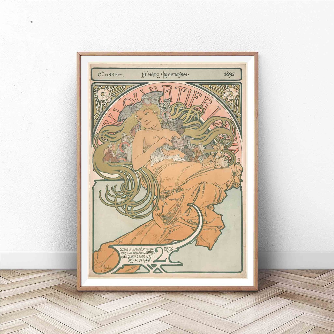 Alphonse Mucha, Art Nouveau Vintage Poster