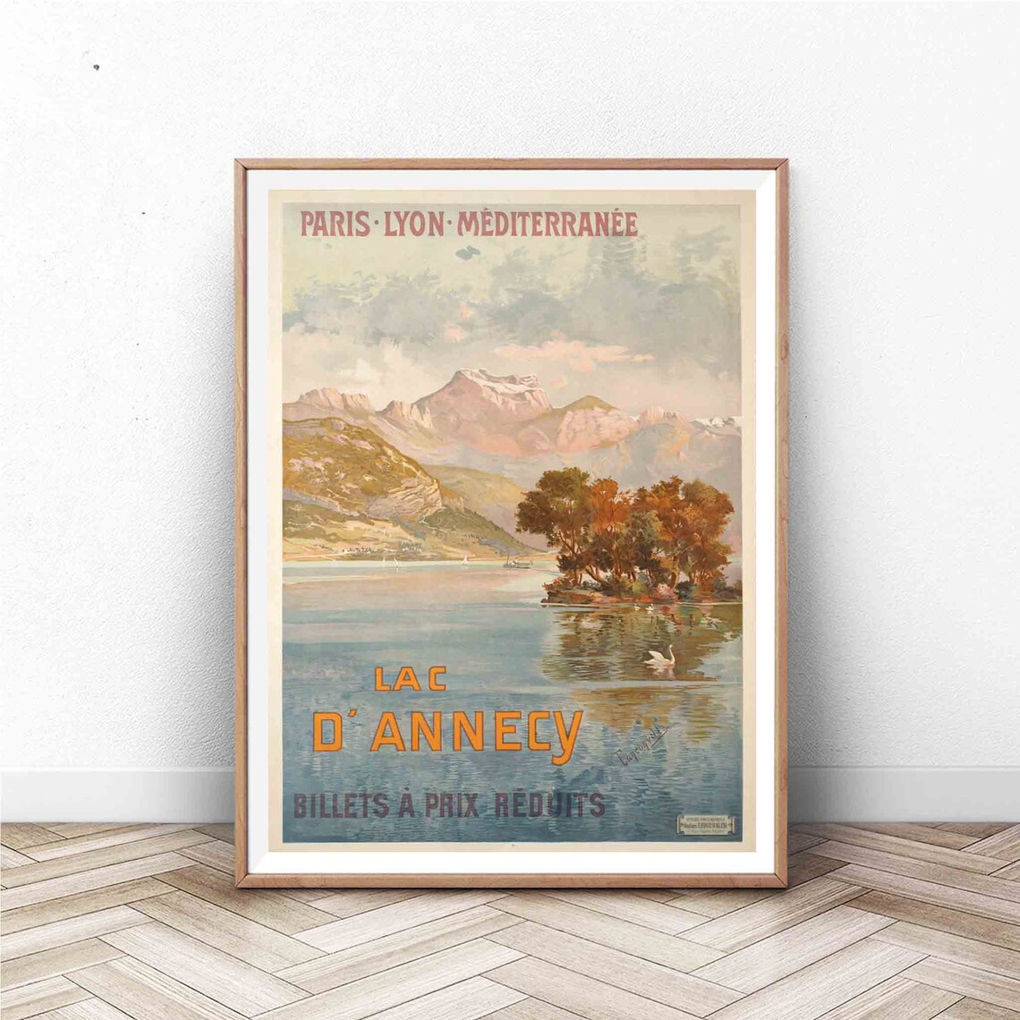 Lac Dannecy Vintage Paris Travel Poster Art Print