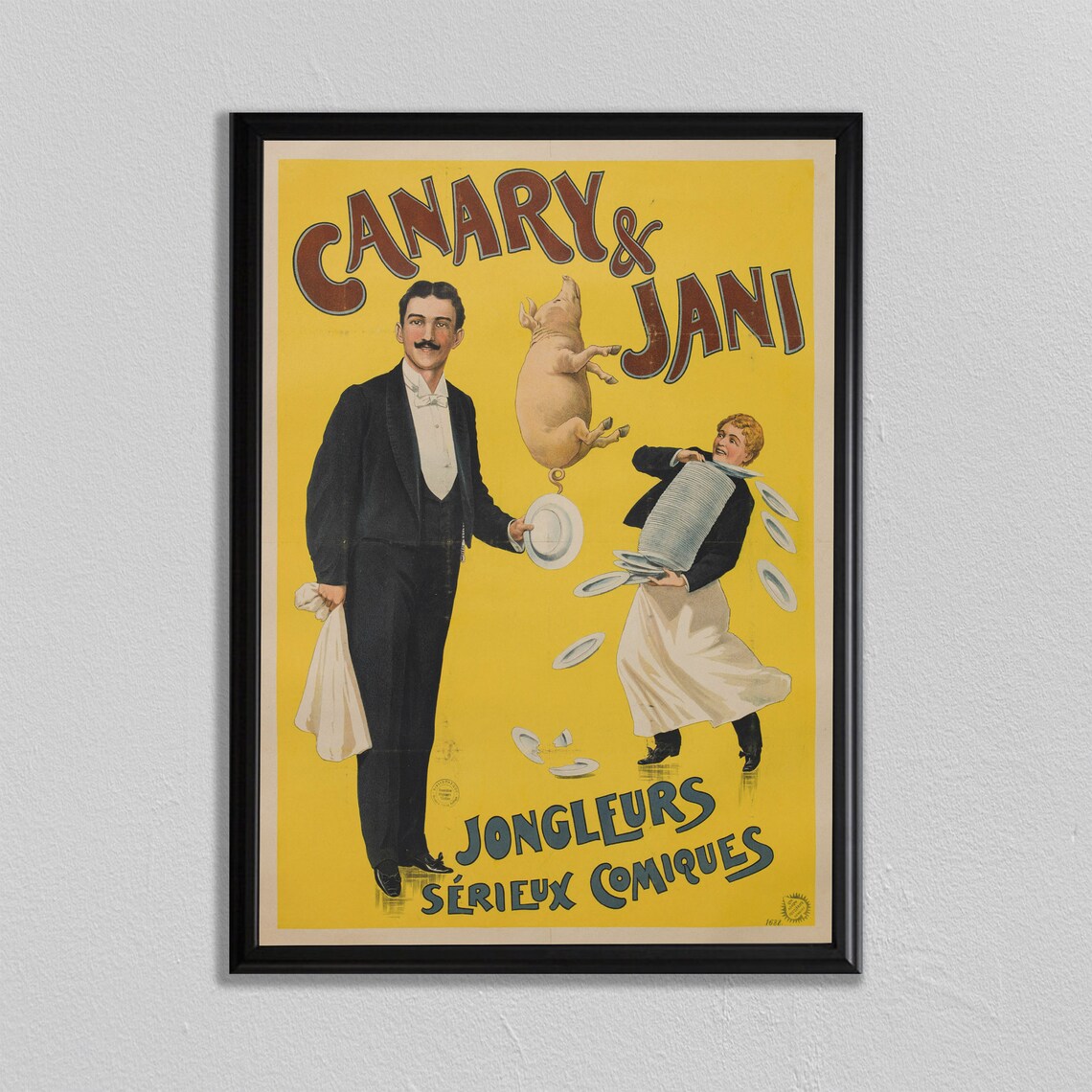 Canary and Jani Jongleurs Serieux Comiques Jugglers Vintage Poster