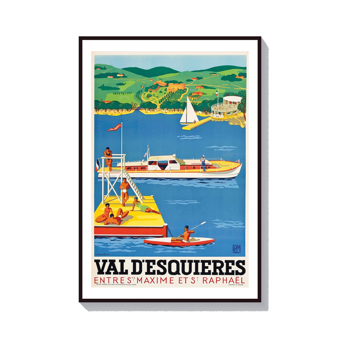 Val dEsquieres French Riviera Vintage Beach Sailing Poster Art