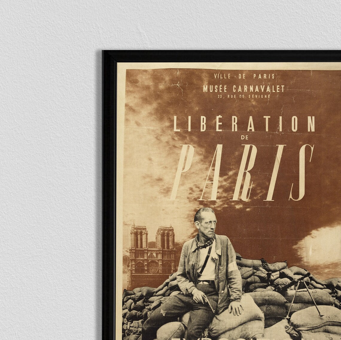 Liberation of Paris 1944 Exhibition Poster Carnavalet Museum Vintage - Image 2