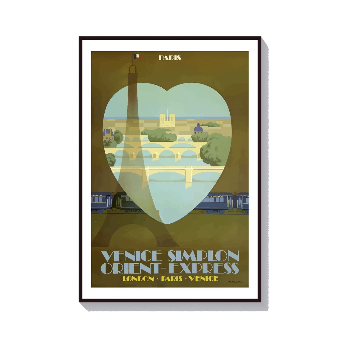 Venice Simplon Orient Express Paris London Vintage Train Poster
