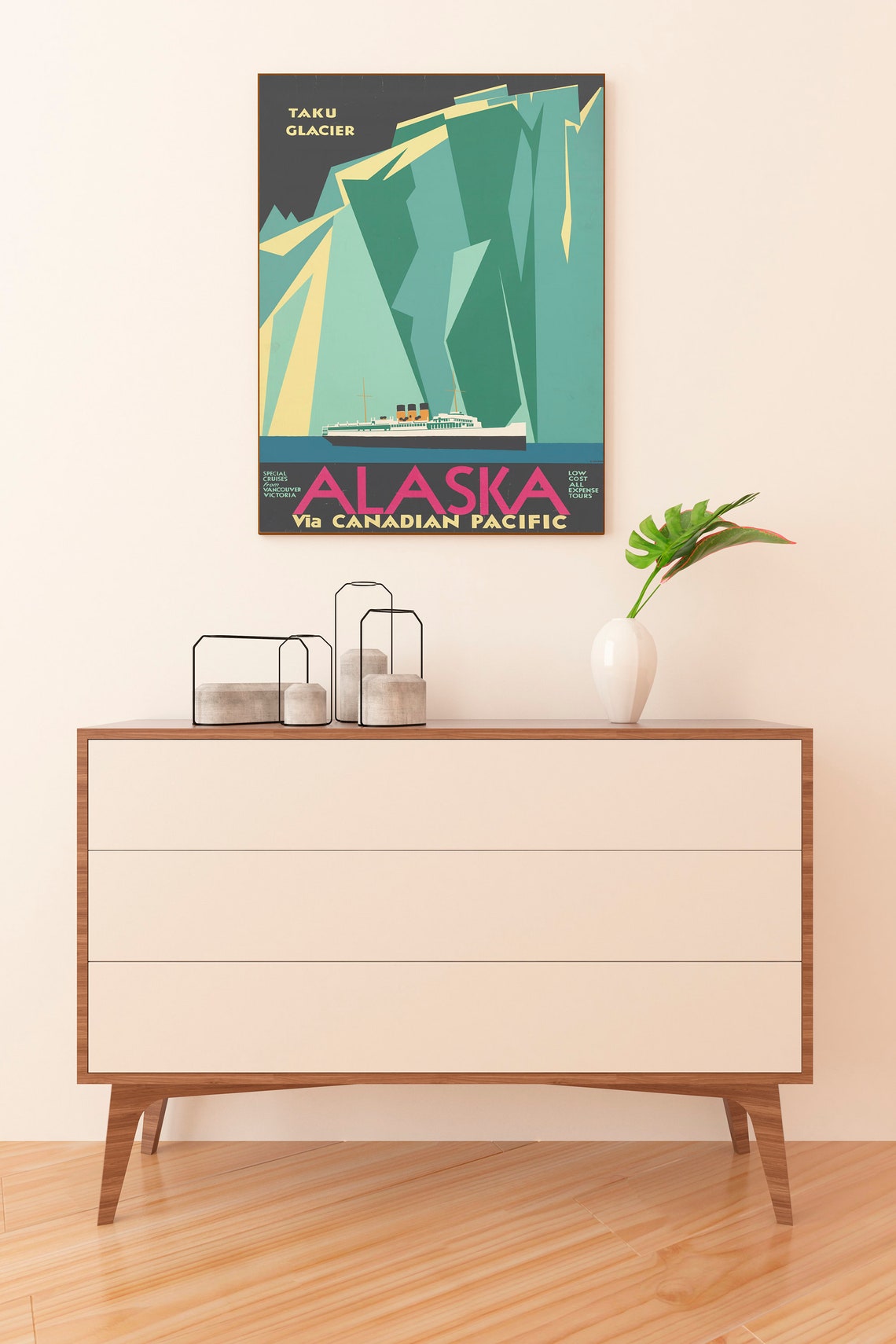 Alaska Taku Glacier Canadian Pacific Cruise Vintage Travel Poster - Image 2