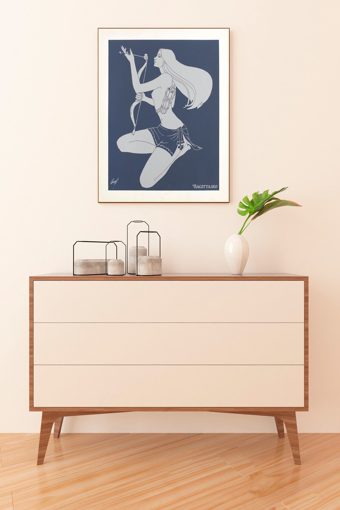 Sagittarius Sagittaire Zodiac Archer Art Deco Star Sign Poster - Image 3