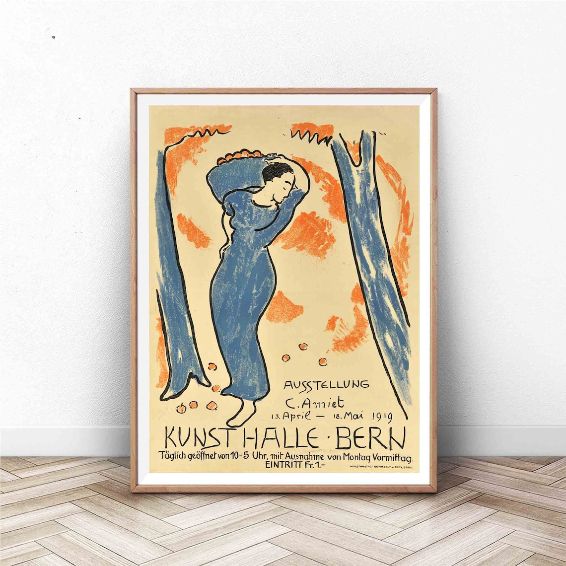 Vintage German Artwork Exhibition Poster, Art Print