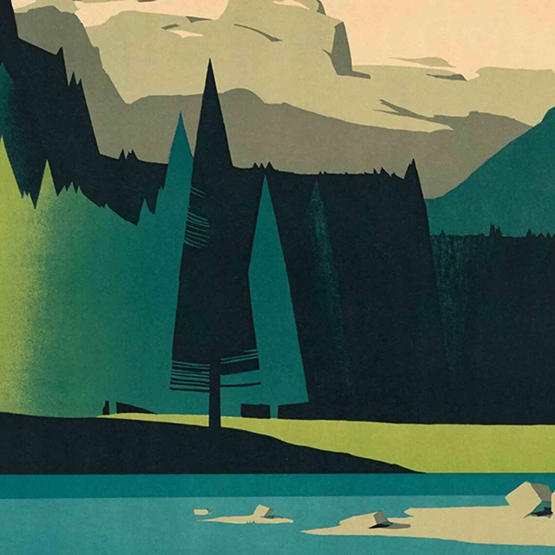 Visit Austria And Its Alps Mountain Lake Vintage Travel Poster - Image 2