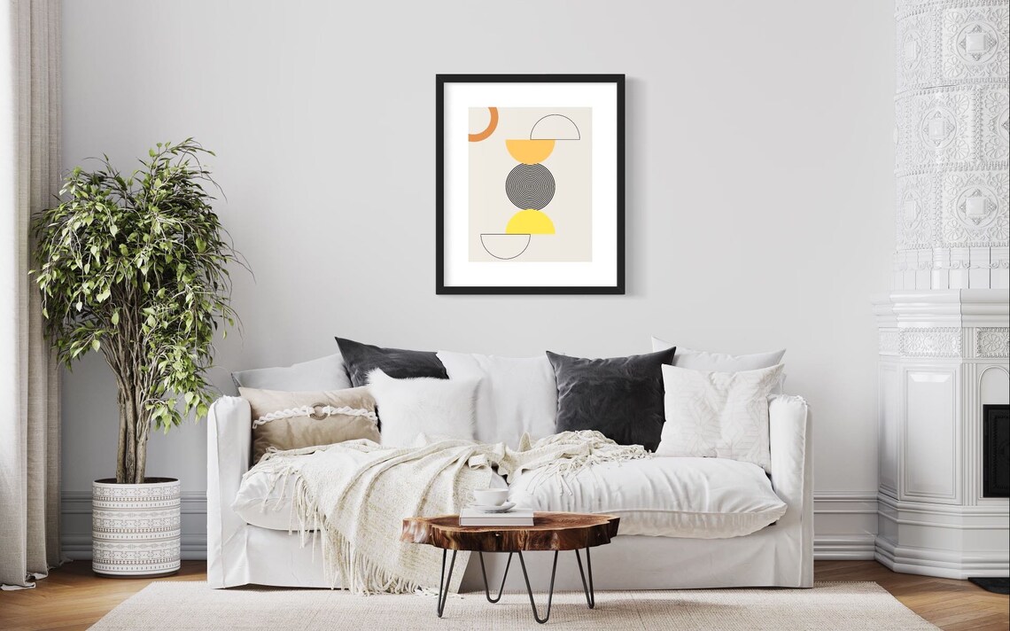 Abstract Geometric Boho Wall Art, Boho Poster Print - Image 3