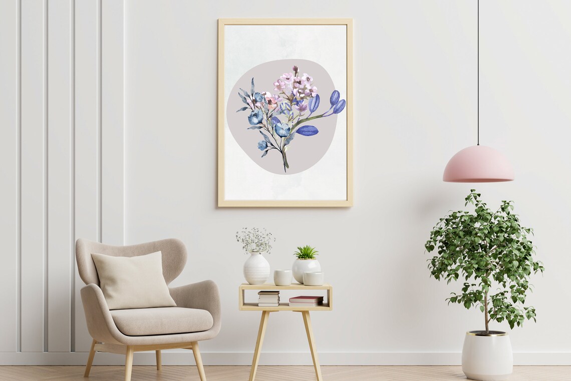 Watercolor Wildflower Prints, Modern Botanical Decor
