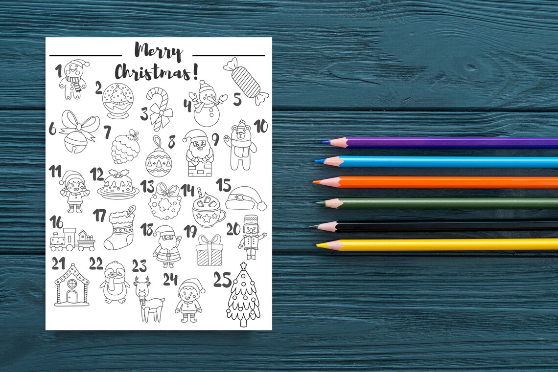 Christmas Coloring Advent Calendar, Kids Activity - Image 3