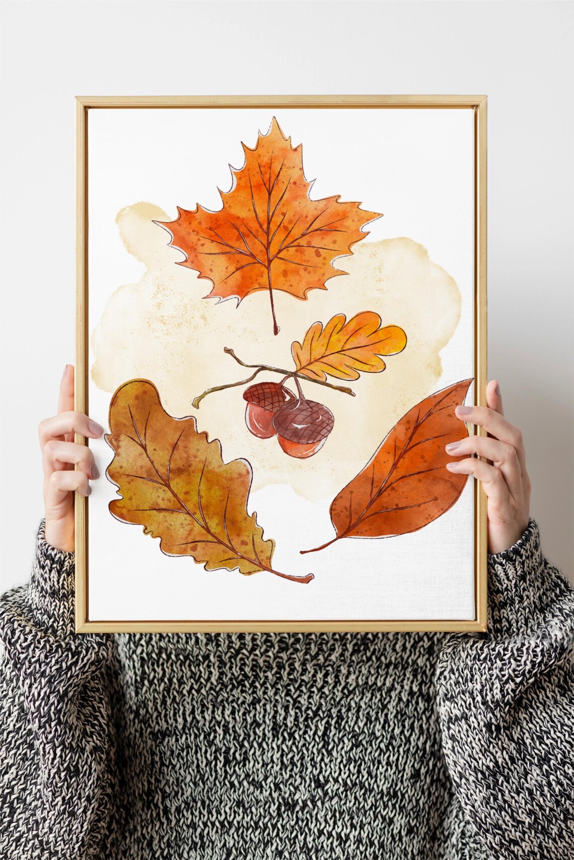Autumn Leaves Art Print, Farmhouse Fall Decor