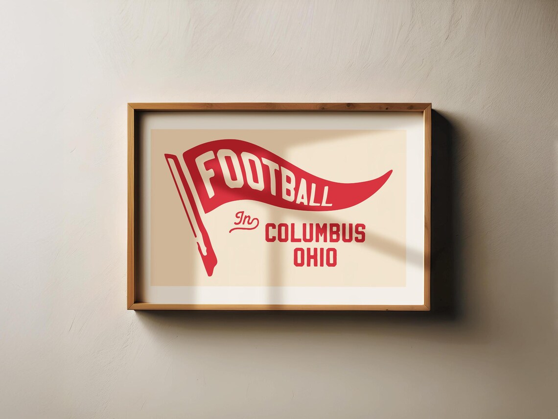 Retro Ohio Football Poster, Columbus Sports Decor - Image 2