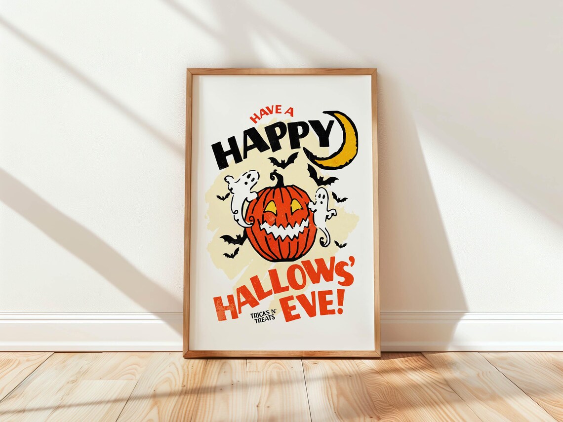 Halloween Retro Party Gift, Kitchen Wall Art Print