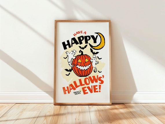 Halloween Retro Party Gift, Kitchen Wall Art Print