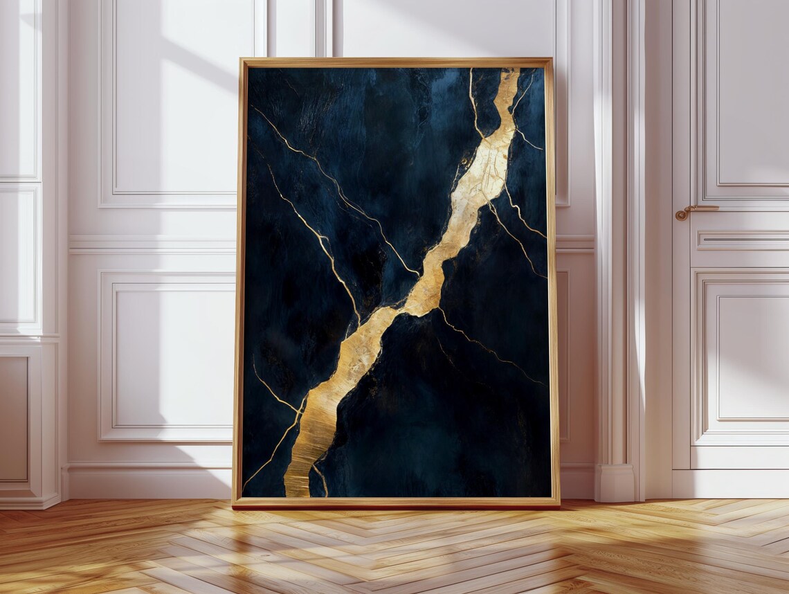 Black And Gold Marble Art Print Abstract Luxury Texture Instant Wall Art Modern Home Decor