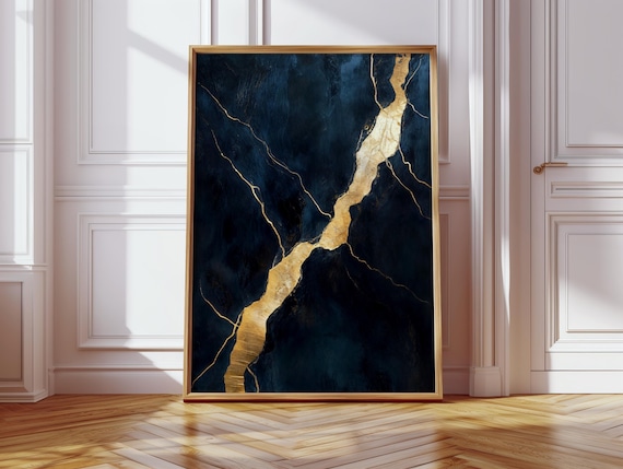 Black And Gold Marble Art Print Abstract Luxury Texture Instant Wall Art Modern Home Decor