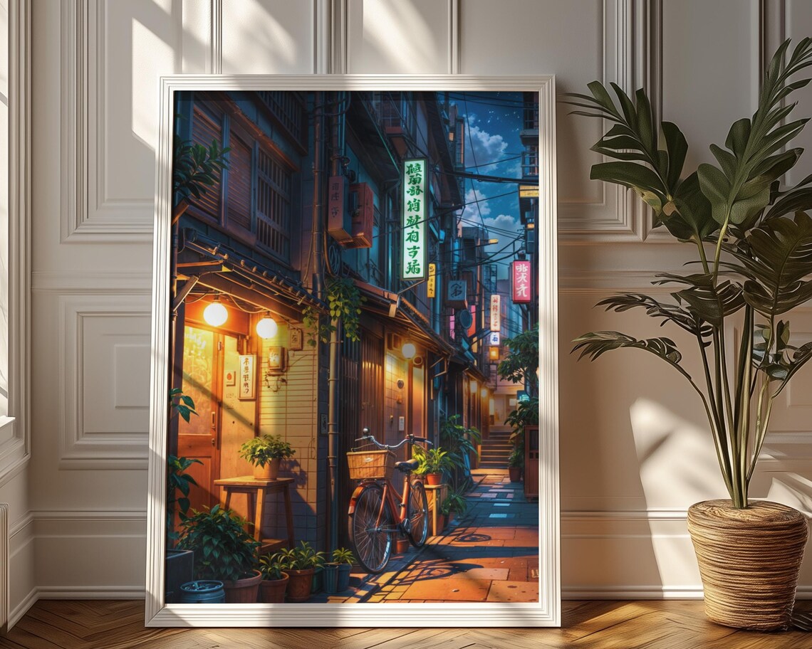 Tokyo Cityscape Travel Poster, Japanese Street Art - Image 3