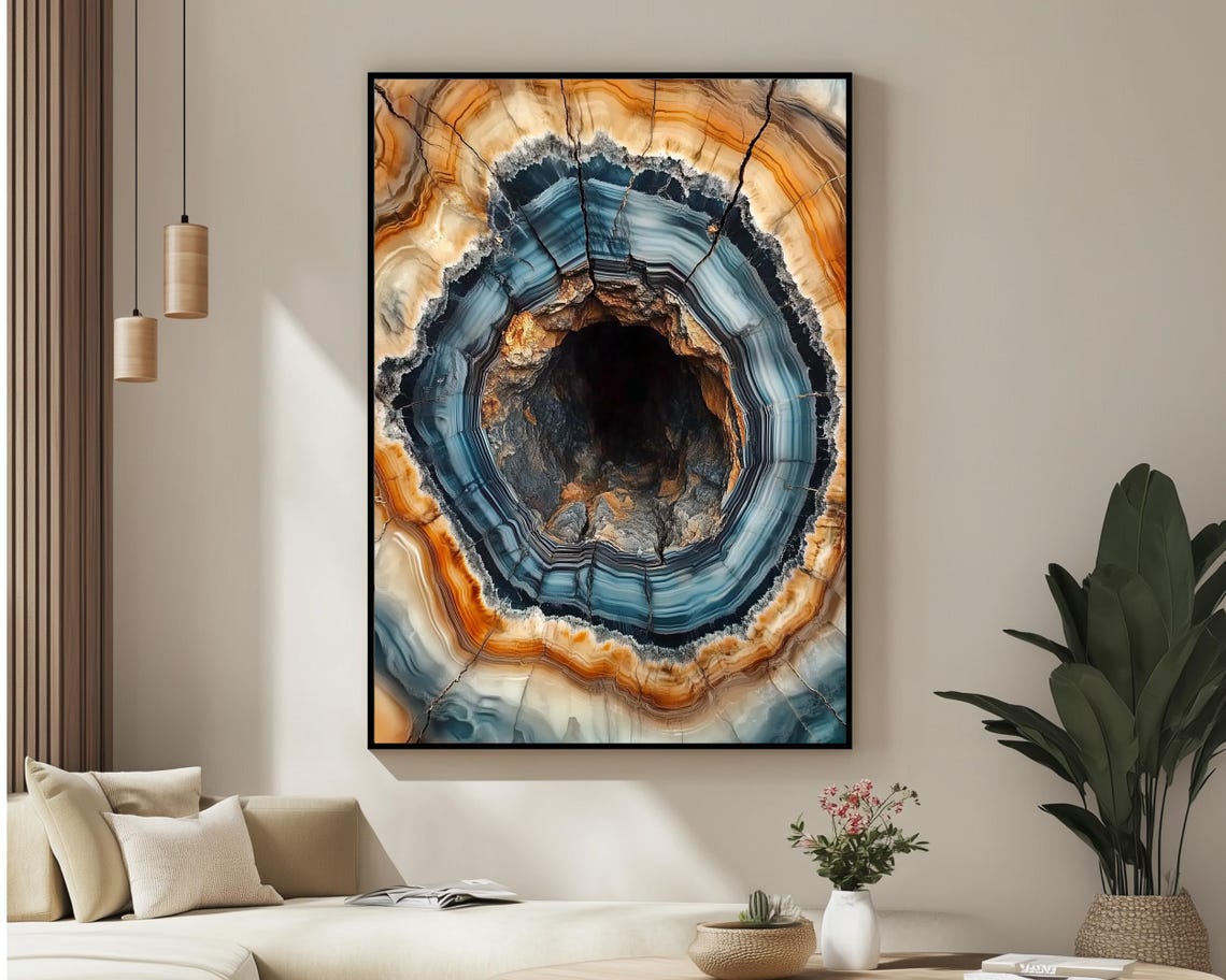 Tree Rings Cross Section Earth Tones Nature Abstract Art Poster - Image 4