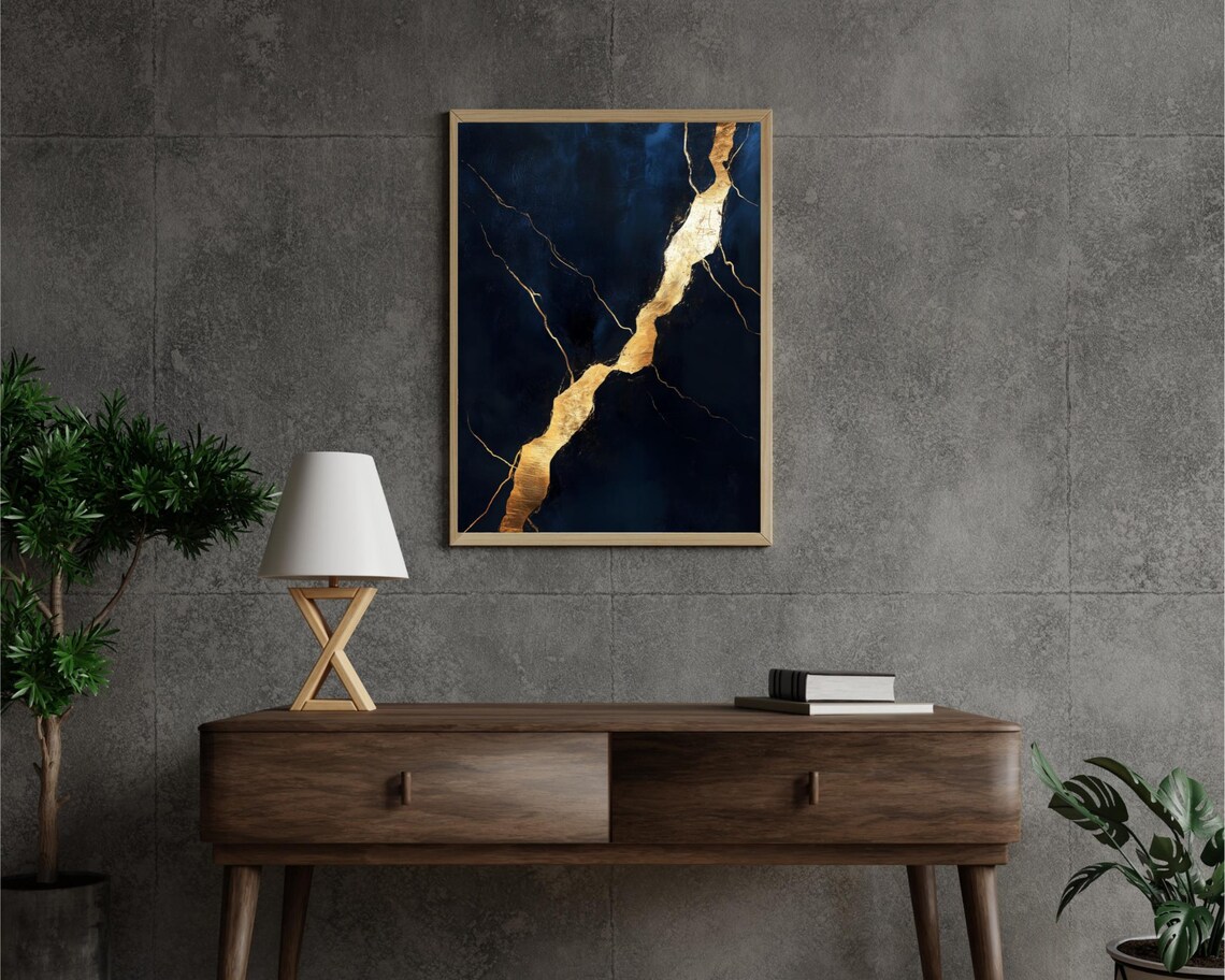 Black And Gold Marble Art Print Abstract Luxury Texture Instant Wall Art Modern Home Decor - Image 3
