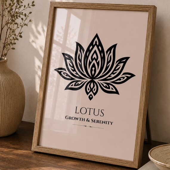 Lotus Wall Art Print Flower Poster Spiritual Zen Decor Growth And Serenity Artwork Boho Meditation