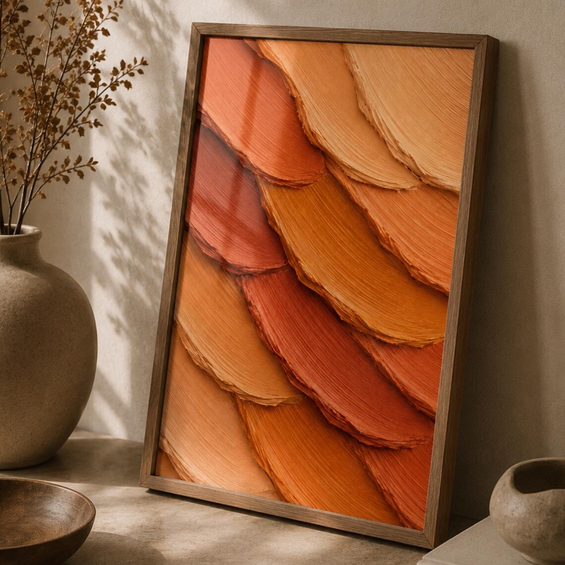 Abstract Terracotta, Warm Earth Tone Minimalist Decor