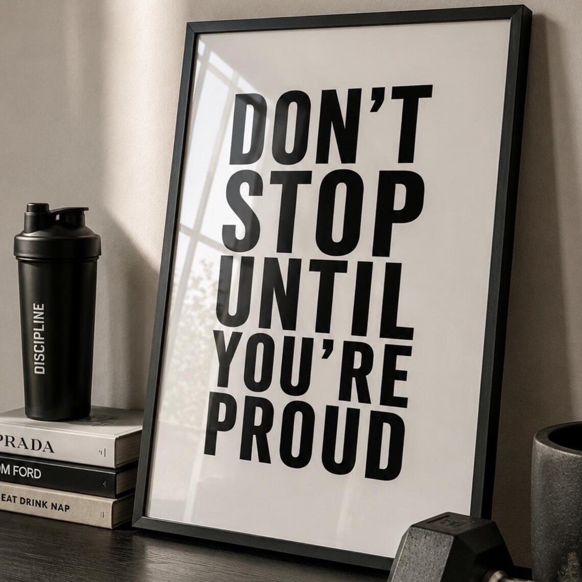 Dont Stop Until Youre Proud Bold Typography Motivational Poster