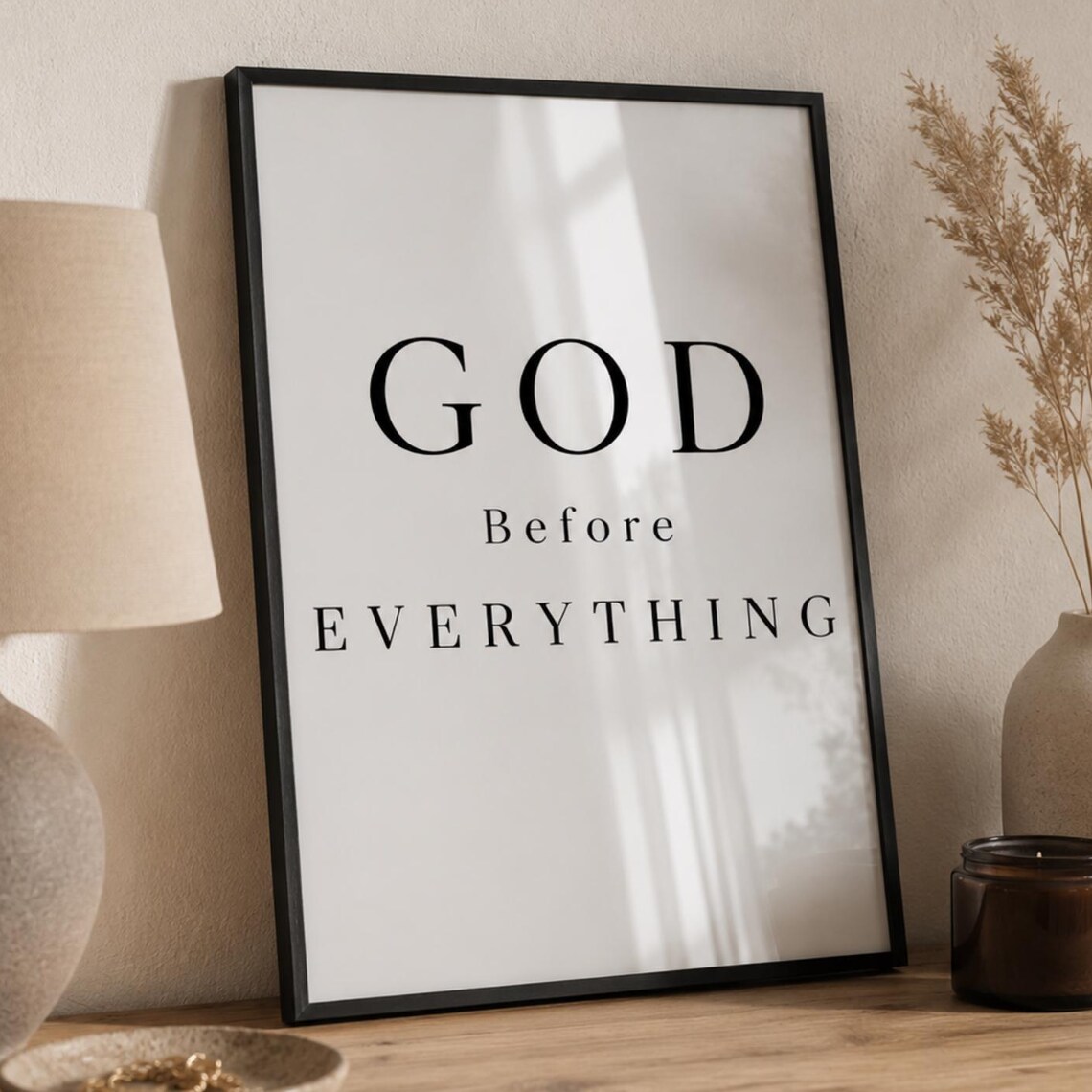God Before Everything - Minimalist Bible Verse Decor