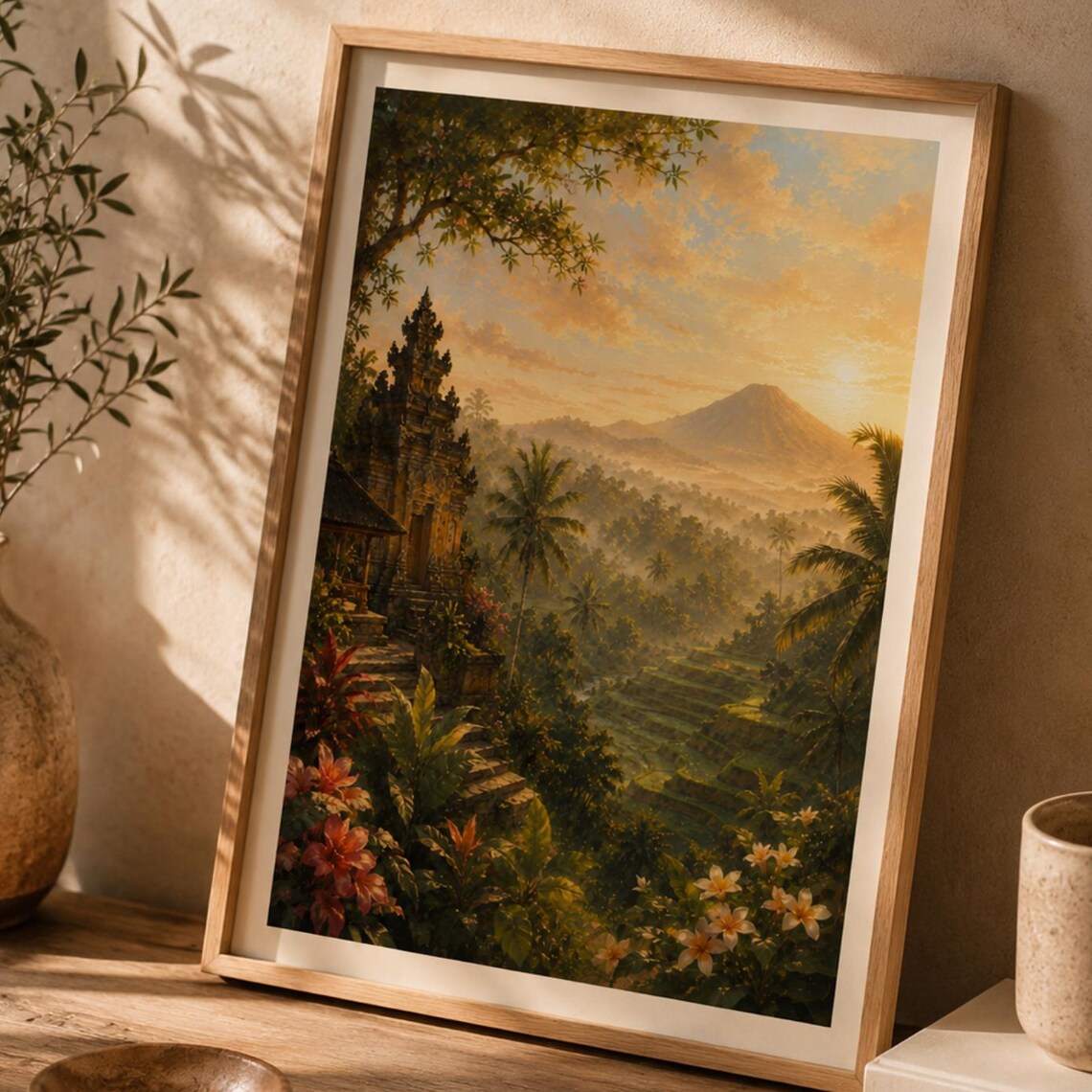 Bali Landscape Travel Poster, Tropical Paradise Decor