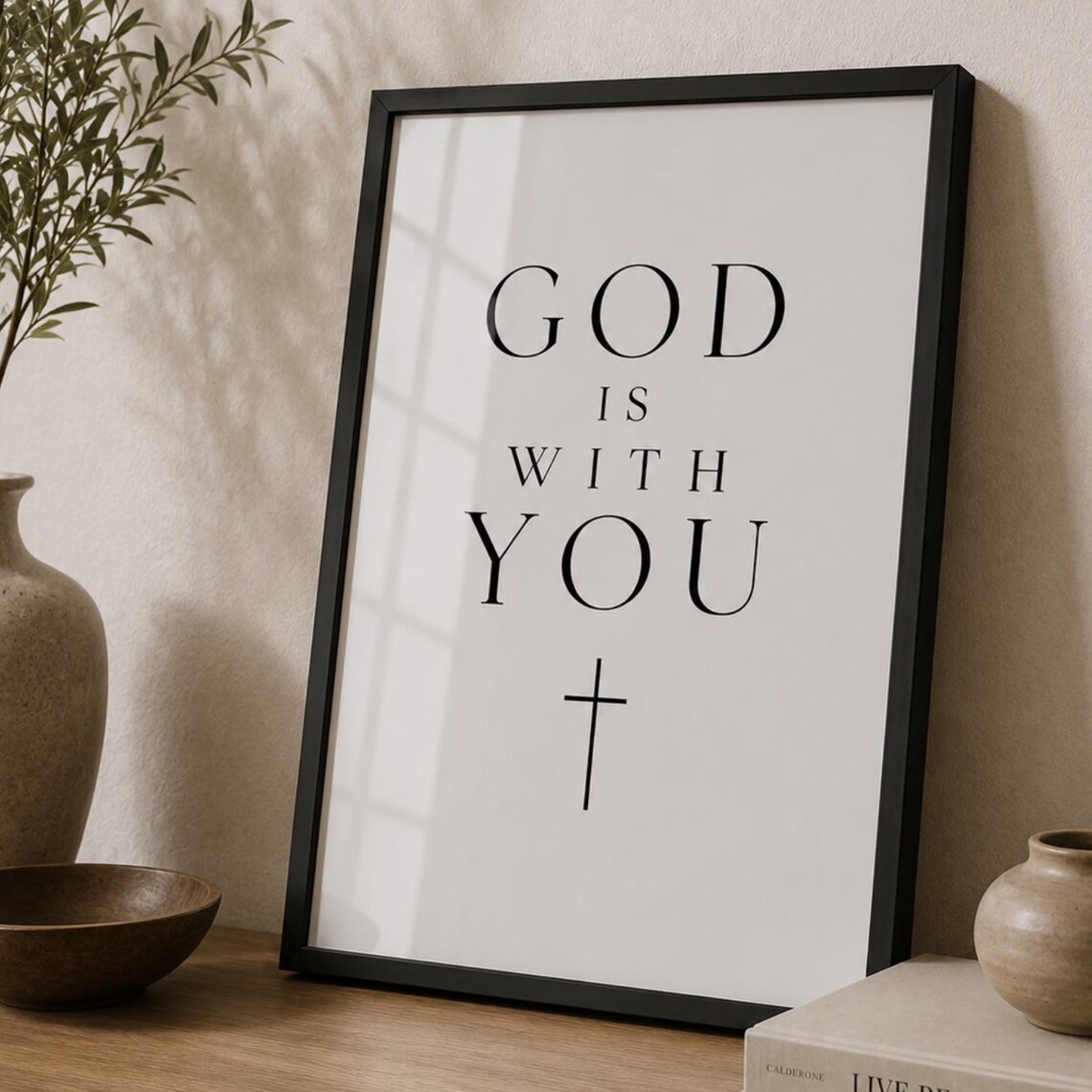 God Is With You, Minimalist Christian Faith Quote